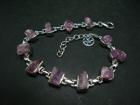 Pink Rose Imperial Topaz Silver Bracelet From Brazil- 7" - 14.8 Grams