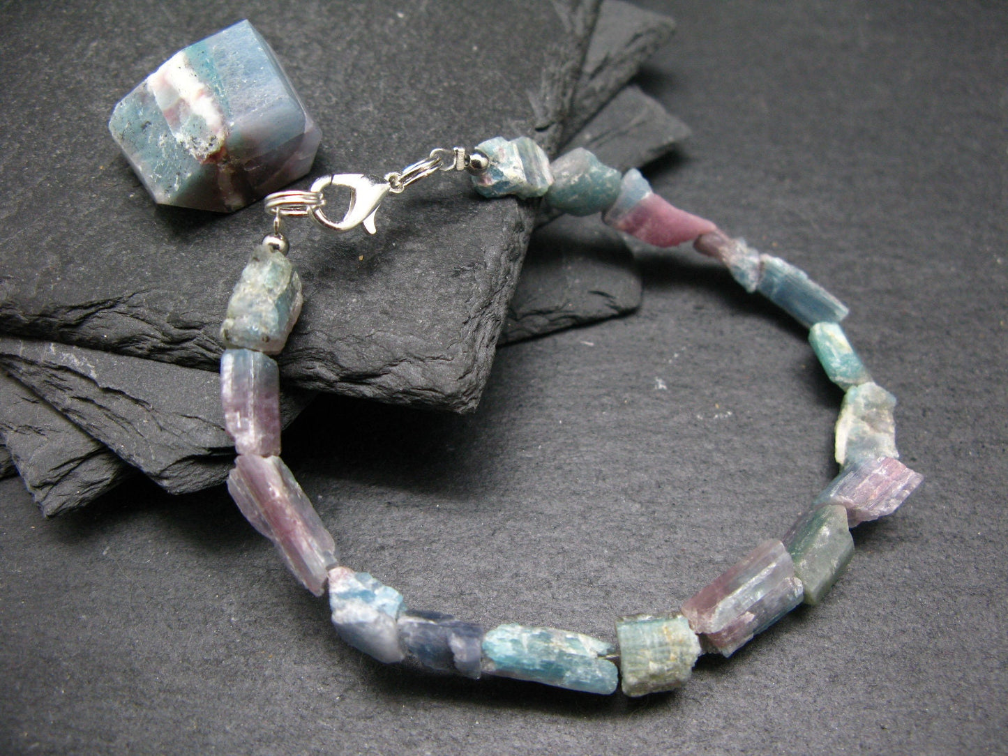 Paraiba Tourmaline Genuine Bracelet ~ 7 Inches ~ 12mm Crystal Beads