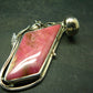 Vivid Juice Carmine Red Gem Rhodonite Silver Pendant From Brazil - 2.3" - 14.7 Grams