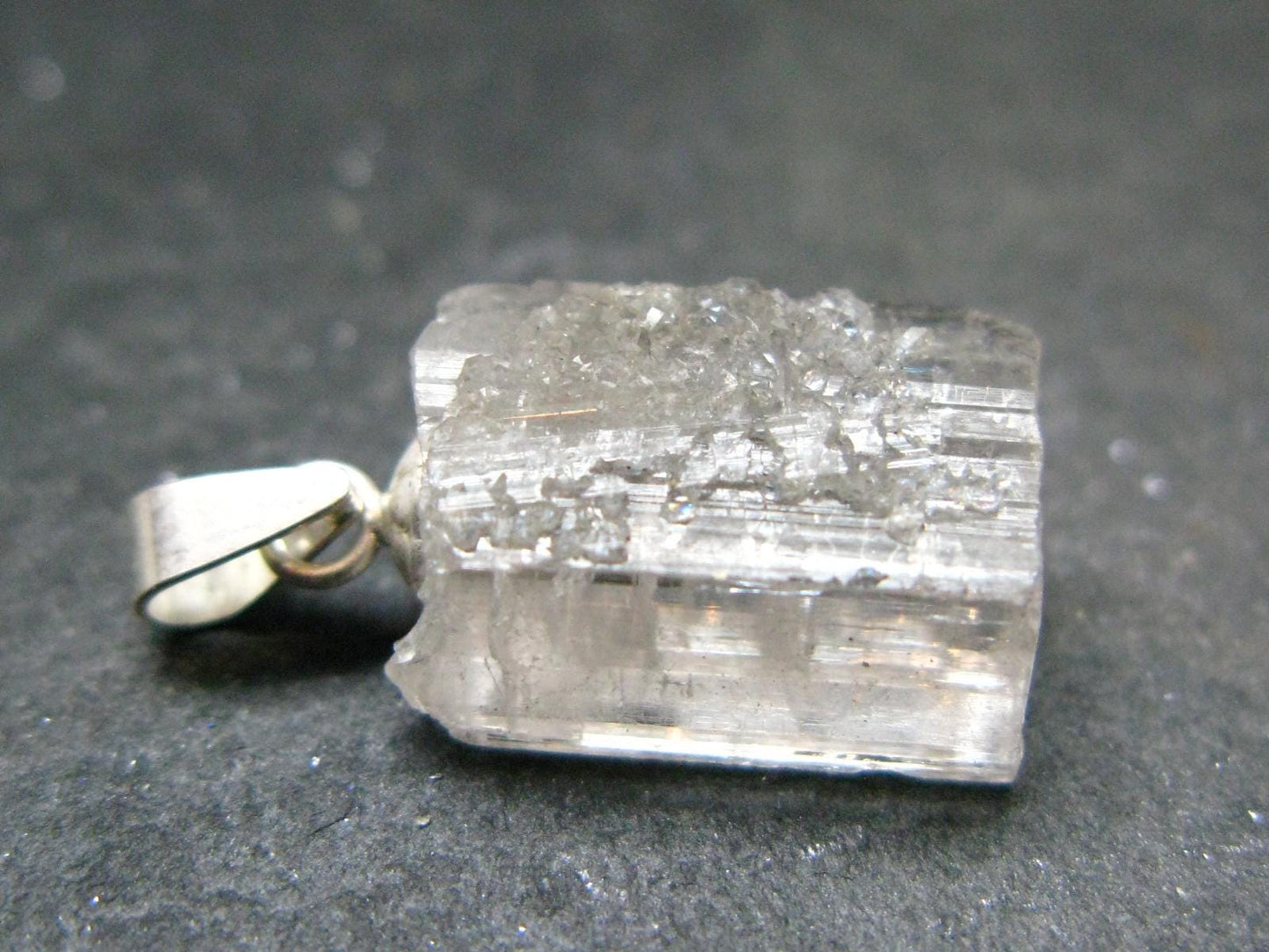 Nice Terminated Danburite Crystal Silver Pendant from Russia - 0.8" - 1.90 Grams