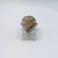 Golden Rutilated Quartz Ring – Pear Shape Rutile Crystal Statement Ring - Size 9