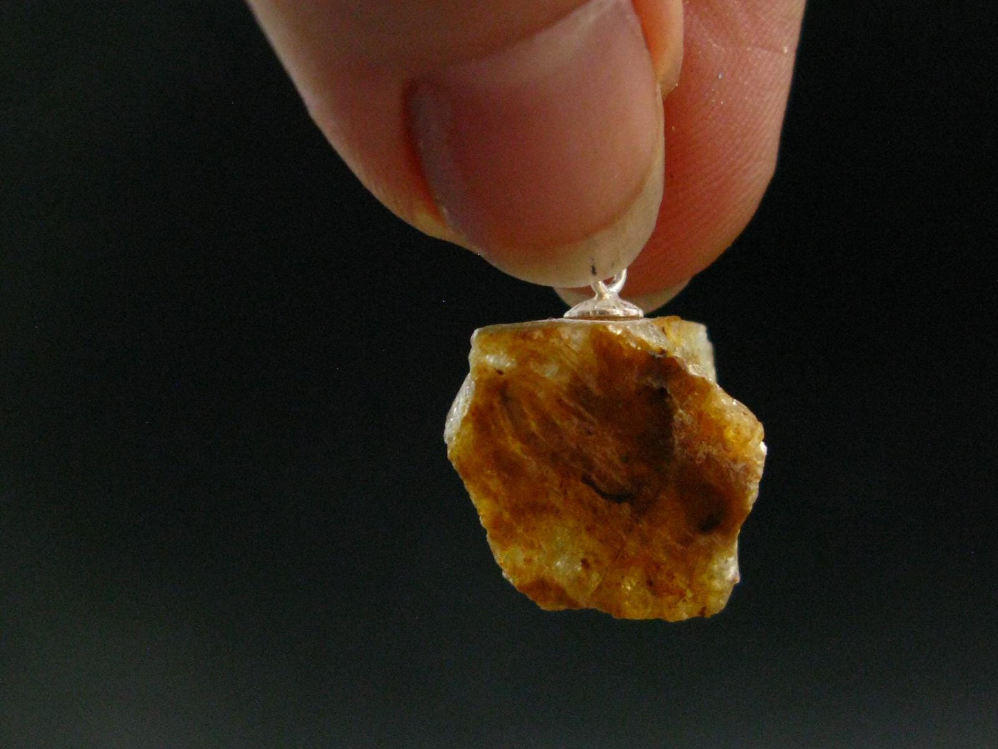Rare Herderite Crystal Silver Pendant from Brazil - 0.9" - 3.18 Grams