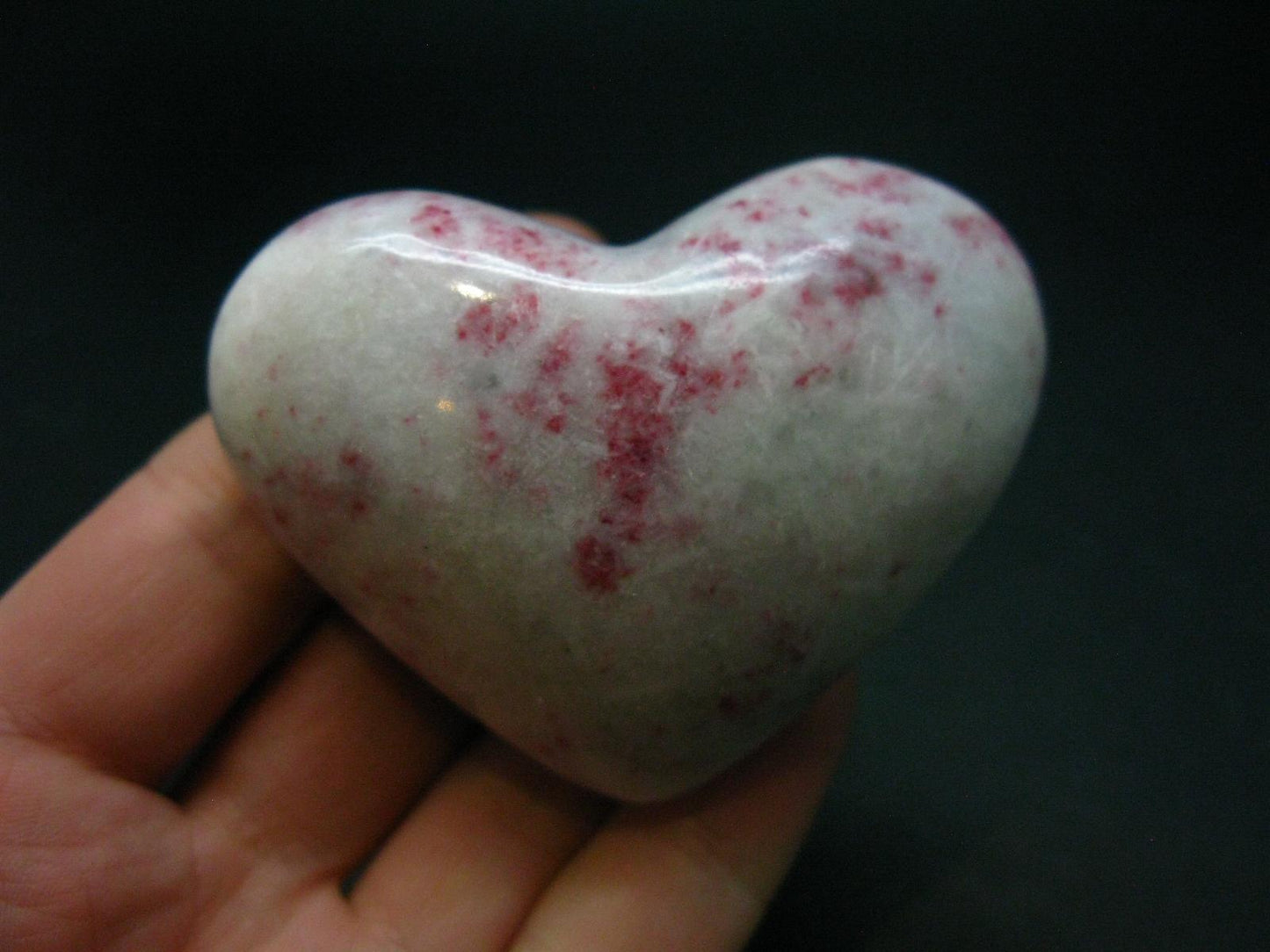 Large Cinnabar in Quartz Heart from Peru - 91.11 Grams - 2.4"