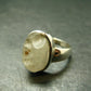 Natural Gem Raw Libyan Desert Glass Tektite Sterling Silver Ring from Libya - Size 8 - 6.54 Grams