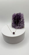 Amethyst Solitaire Necklace – Faceted Gemstone – Silver Chain – Minimalist Jewelry – Elegant Crystal - 1.92 Grams