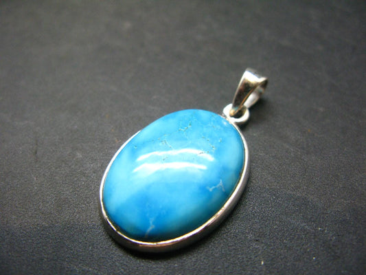 Turquoise Silver Pendant - 1.4" - 5.74 Grams