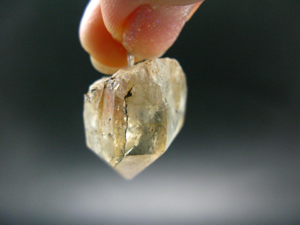 Natural Unheated Citrine Crystal Silver Pendant from Congo - 8.72 Grams