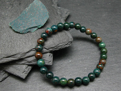 Bloodstone Genuine Bracelet ~ 7 Inches ~ 6mm Round Beads