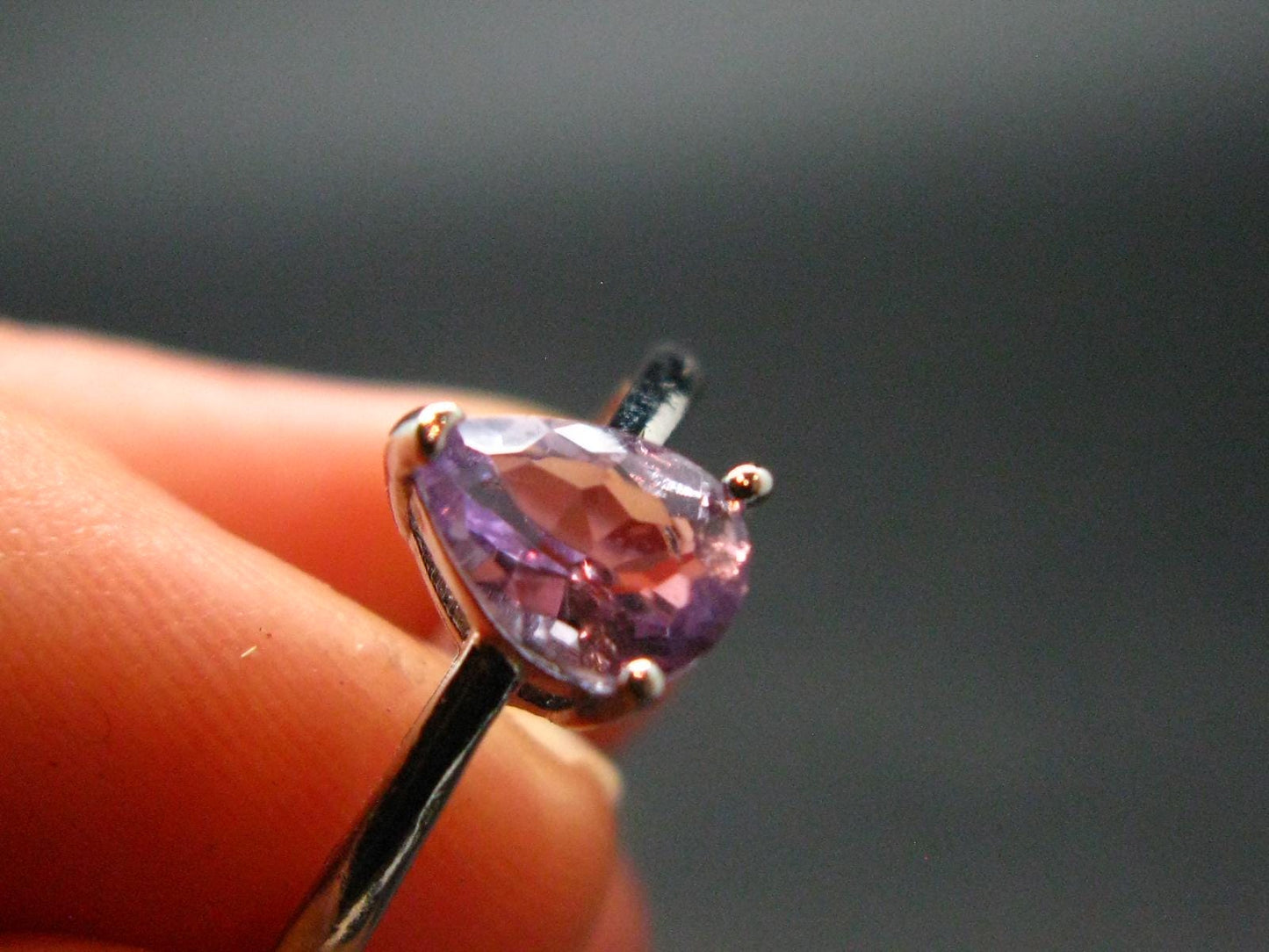 Natural Faceted Rich Purple Color Amethyst Ring - 1.22 Grams - Size adjustable