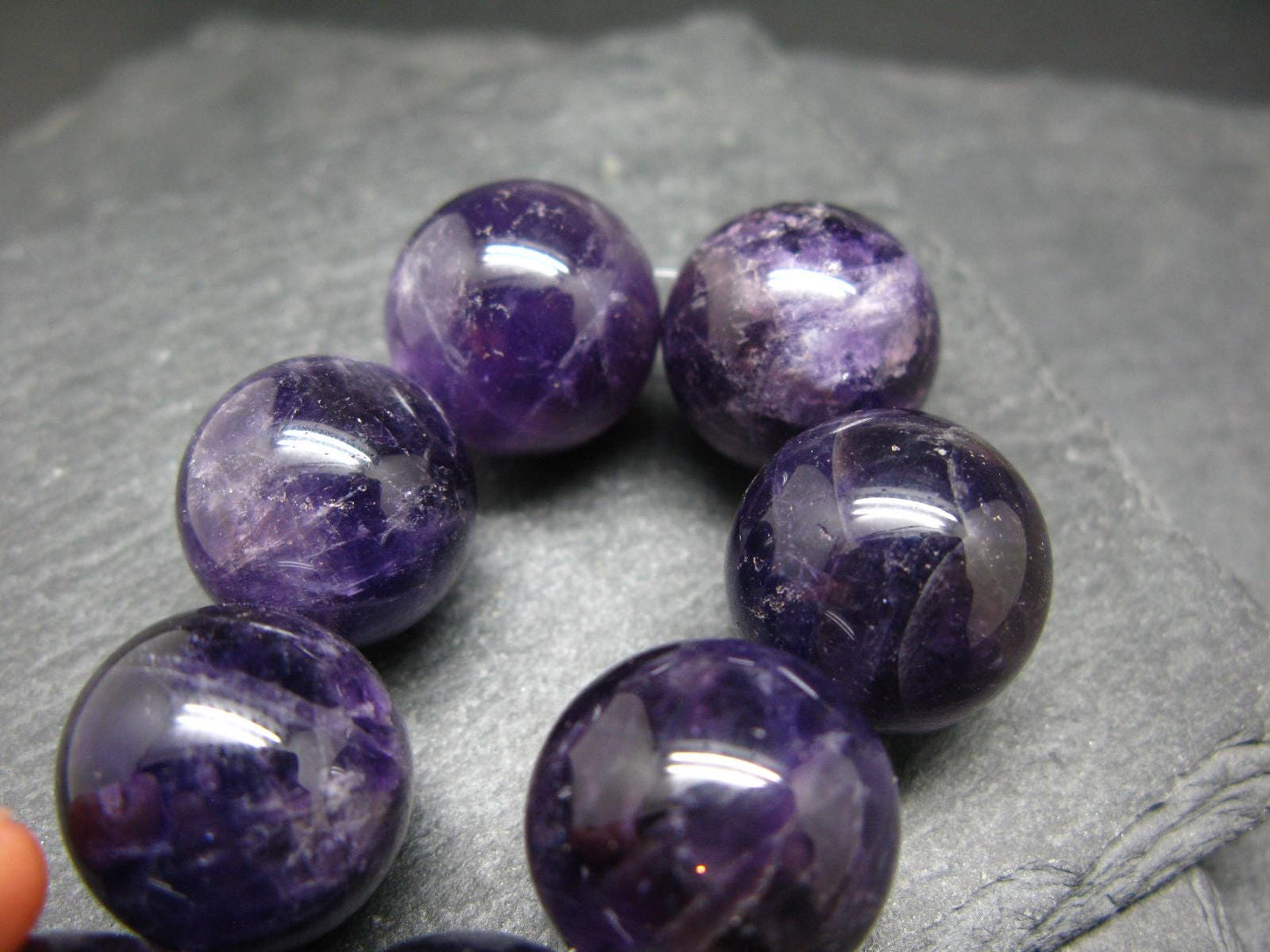 Amethyst Genuine Bracelet ~ 7 Inches ~ 20mm Round Beads