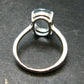 Genuine Facetted Aquamarine Gem Sterling Silver Ring - Size 6.5 - 2.65 Grams