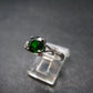 Modern Style Design!! Natural Faceted Intense Forest Green Chrome Diopside 925 Sterling Silver Ring - 1.90 Grams - Size 7.25