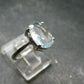 Genuine Facetted Aquamarine Gem Sterling Silver Ring - Size 6.5 - 2.65 Grams
