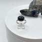 Black Star Sapphire Ring | Sterling Silver Gemstone Cabochon, Size 6