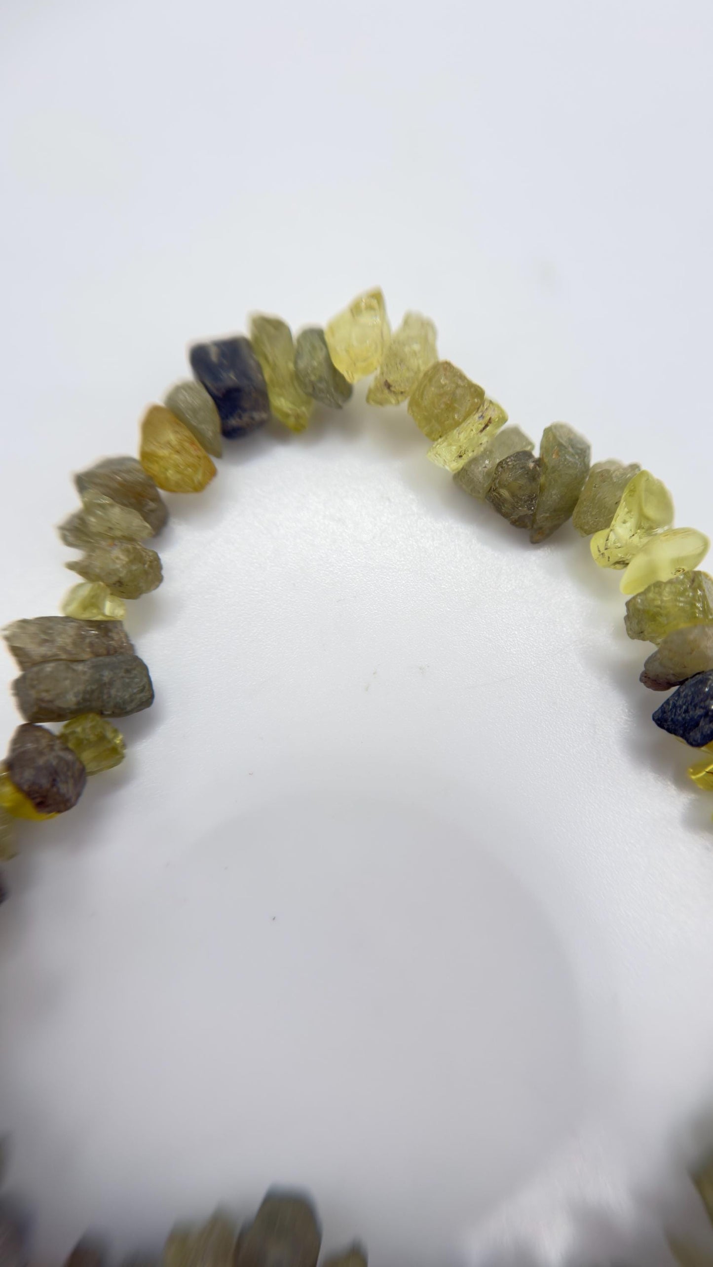 Natural Chrysoberyl Chip Bracelet, Raw Crystal Gemstone Stretch Jewelry