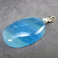 Lemurian Aquatine Blue Calcite Silver Pendant from Argentina - 1.5" - 6.88 Grams