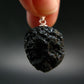 Tibetan Black Tektite Silver Pendant From Tibet - 1.0" - 5.91 Grams