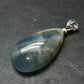 Lemurian Aquatine Blue Calcite Silver Pendant from Argentina - 1.5" - 4.85 Grams