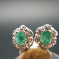 Gem Emerald Faceted Earrings In Sterling Silver - 0.65 Carats