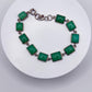 Natural Chrysoprase Link Bracelet – Green Square Gemstone Jewelry - Weight 21.11 g