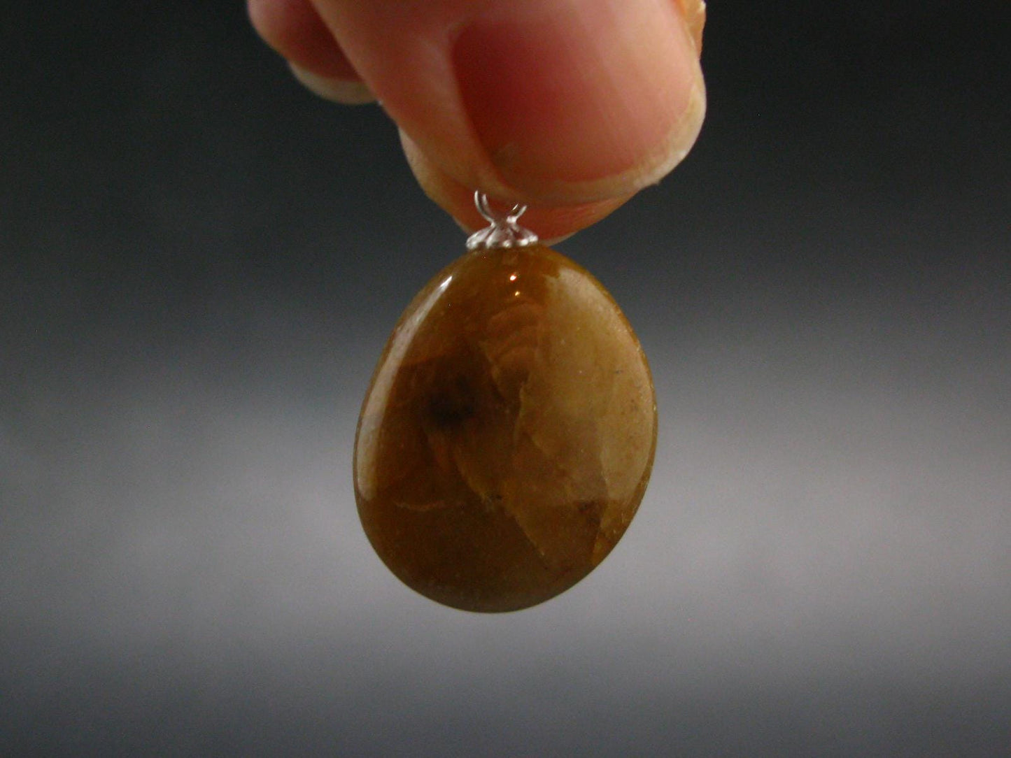 Yellow Sapphire Corundum Polished Crystal Silver Pendant From Sri Lanka - 1.0" - 32.40 Carats