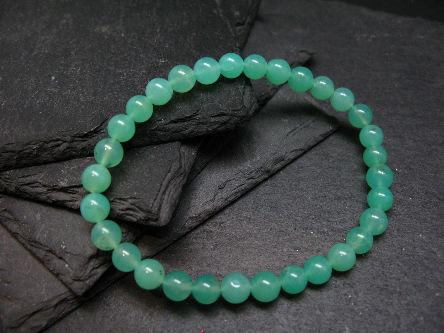 Chrysoprase Genuine Bracelet ~ 7 Inches ~ 6mm Round Beads