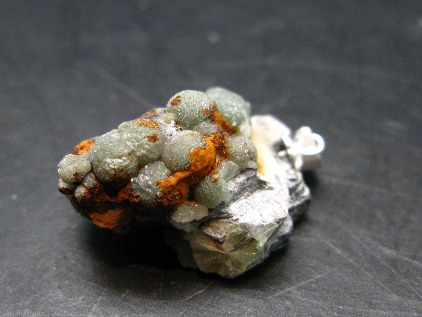Rare Wavellite Cluster Silver Pendant From Arkansas, USA - 1.2" - 5.68 Grams
