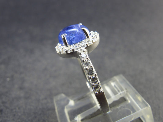Gem Terminated Blue Tanzanite Silver Ring from Tanzania - 1.94 Grams - Size 5.5