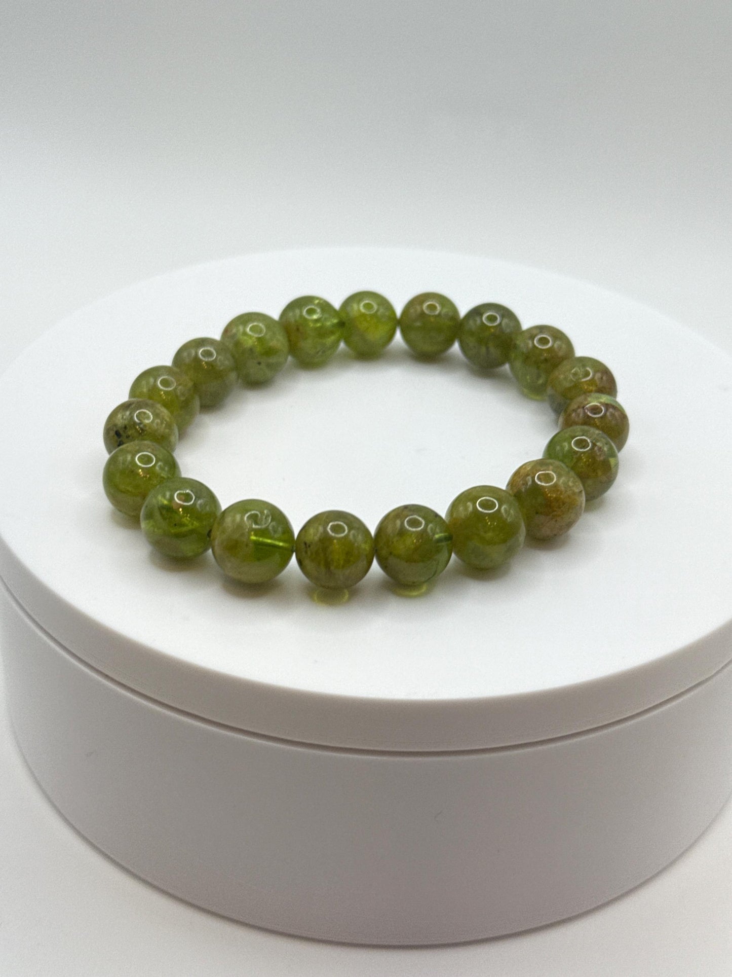 Natural Peridot Bead Bracelet | August Birthstone Jewelry