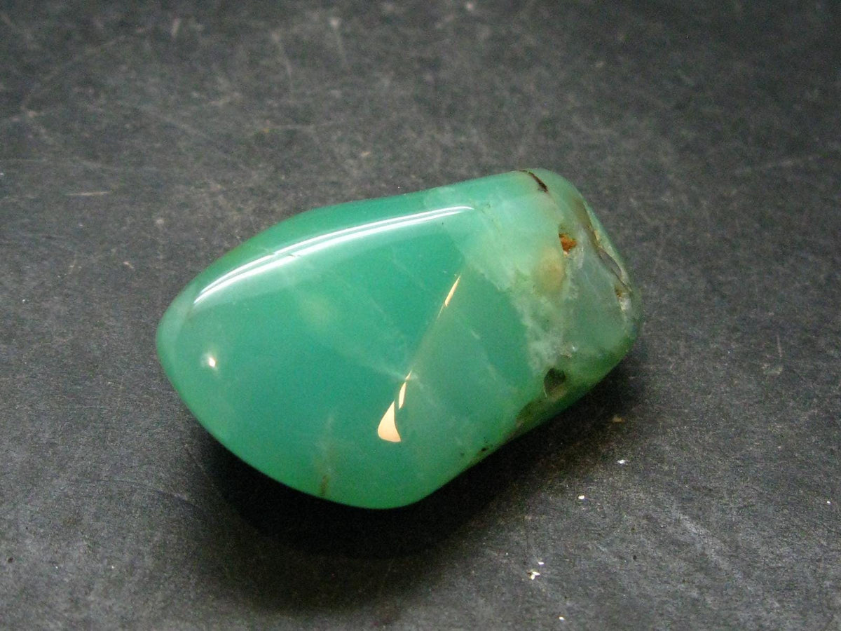 Rich Green Chrysoprase Tumbled Stone From Australia - 1.2" - 25.38 Grams