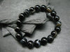 Black Agate Genuine Bracelet ~ 7 Inches ~ 10mm Round Beads