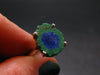 Natural Raw Deep Blue Azurite with Green Malachite Silver Ring From Mexico - Size 9 - 3.31 Grams