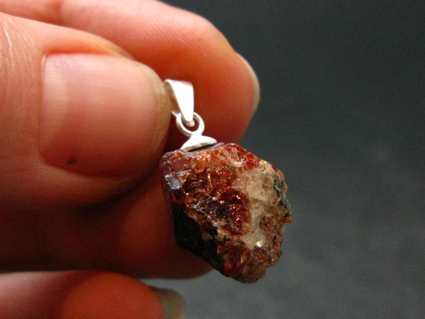 Rare Zircon Crystal Silver Pendant From Tanzania - 0.9" - 3.49 Grams