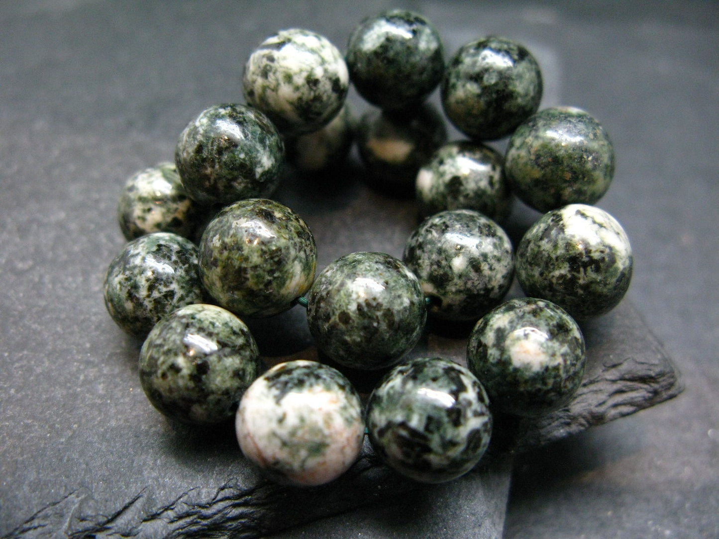 Preseli Stonehenge Bluestone Genuine Bracelet ~ 7 Inches ~ 10mm Round Beads