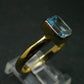 Natural Blue Topaz Sterling Silver Gold Plated Ring - 3.51 Grams - Size 11