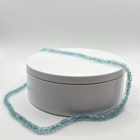 Sky Blue Topaz Faceted Rondelle Necklace – Natural Gemstone Elegance - 23.20 Grams