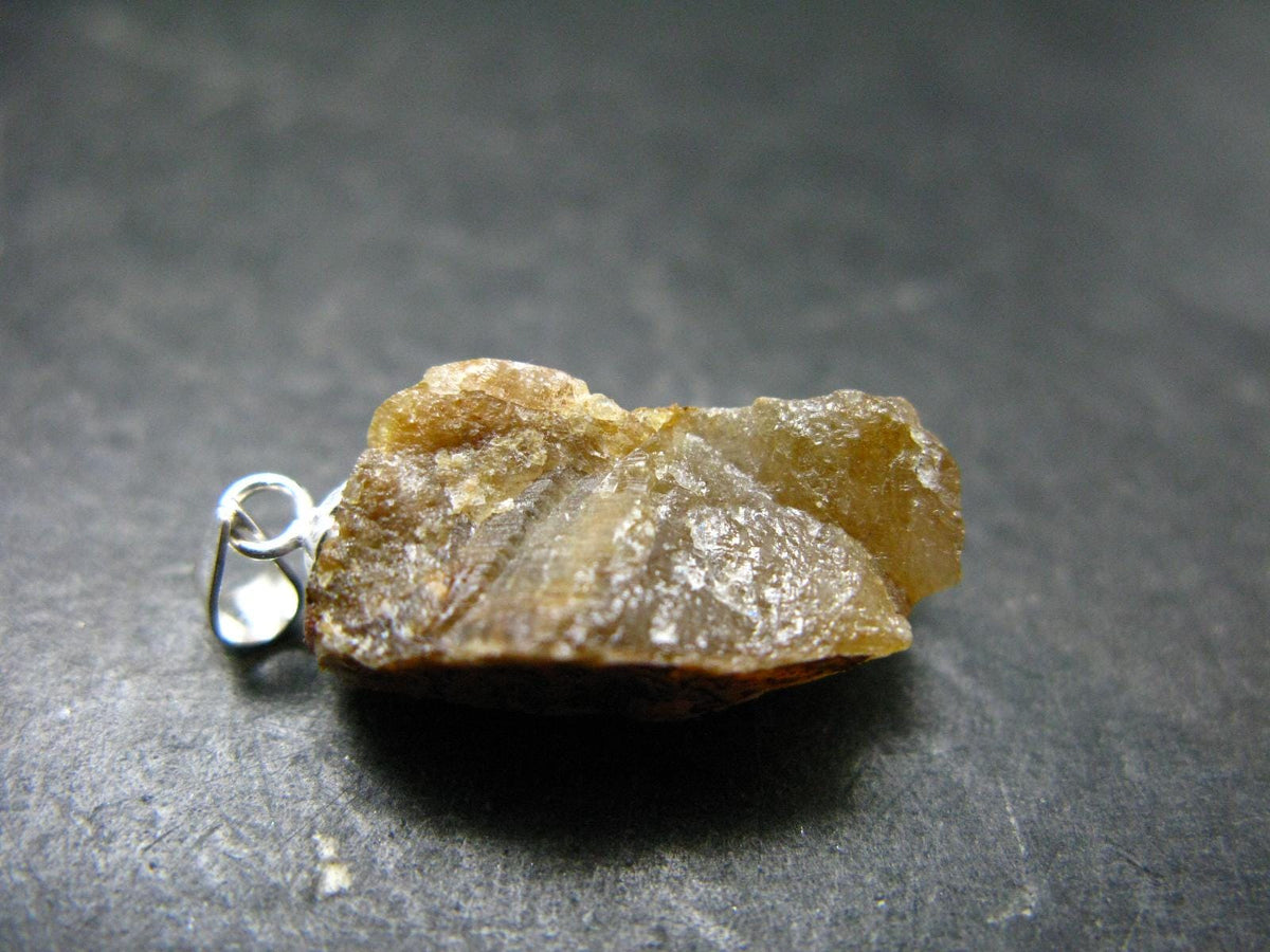 Rare Herderite Crystal Silver Pendant from Brazil - 1.1" - 3.0 Grams