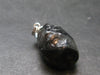 Tibetan Black Tektite Silver Pendant From Tibet - 1.1" - 4.91 Grams