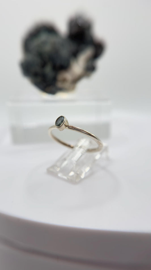 Alexandrite Ring Color Change Gemstone Silver Ring June Birthstone Minimalist Jewelry Gift - Sizes 5-10