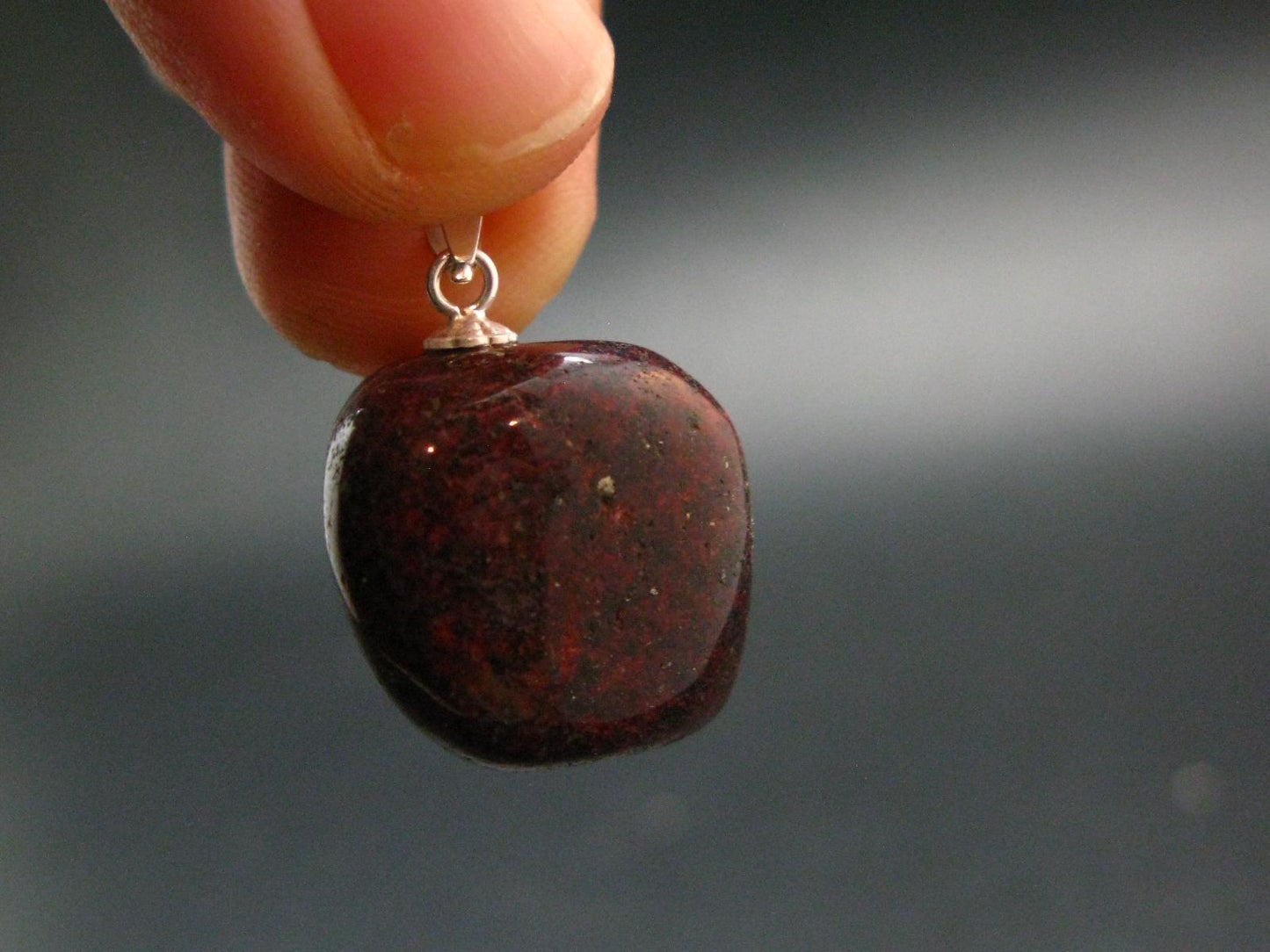 Red Cinnabar Cinabar Tumbled Pendant From Spain - 8.54 Grams - 1.0"