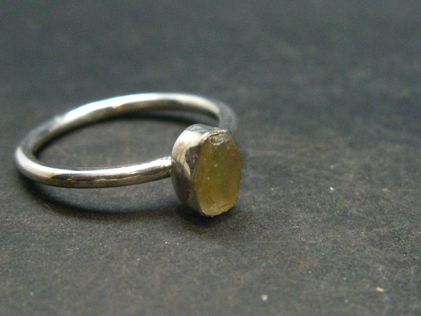 Libyan Tektite Sterling Silver Ring from Libya - Size 6 - 1.76 Grams