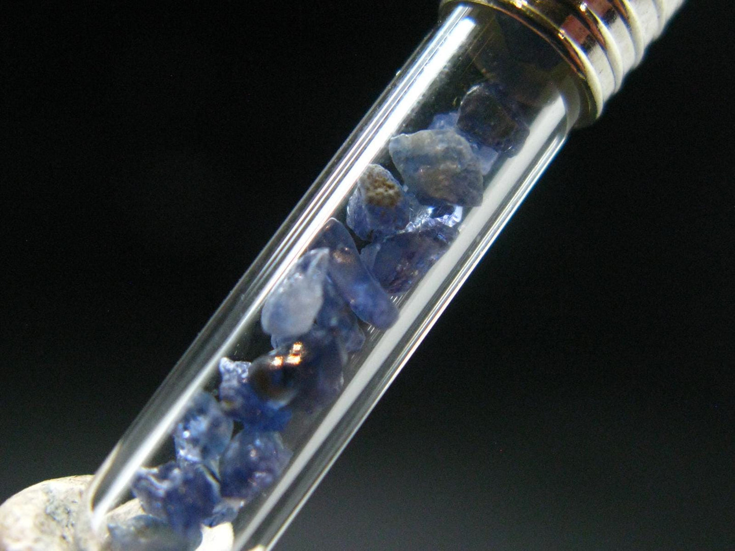 Rare Gem Benitoite Bottle Pendant From USA - 1.3"