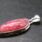 Rhodochrosite Silver Plated Pendant From Argentina - 1.5" - 5.72 Grams