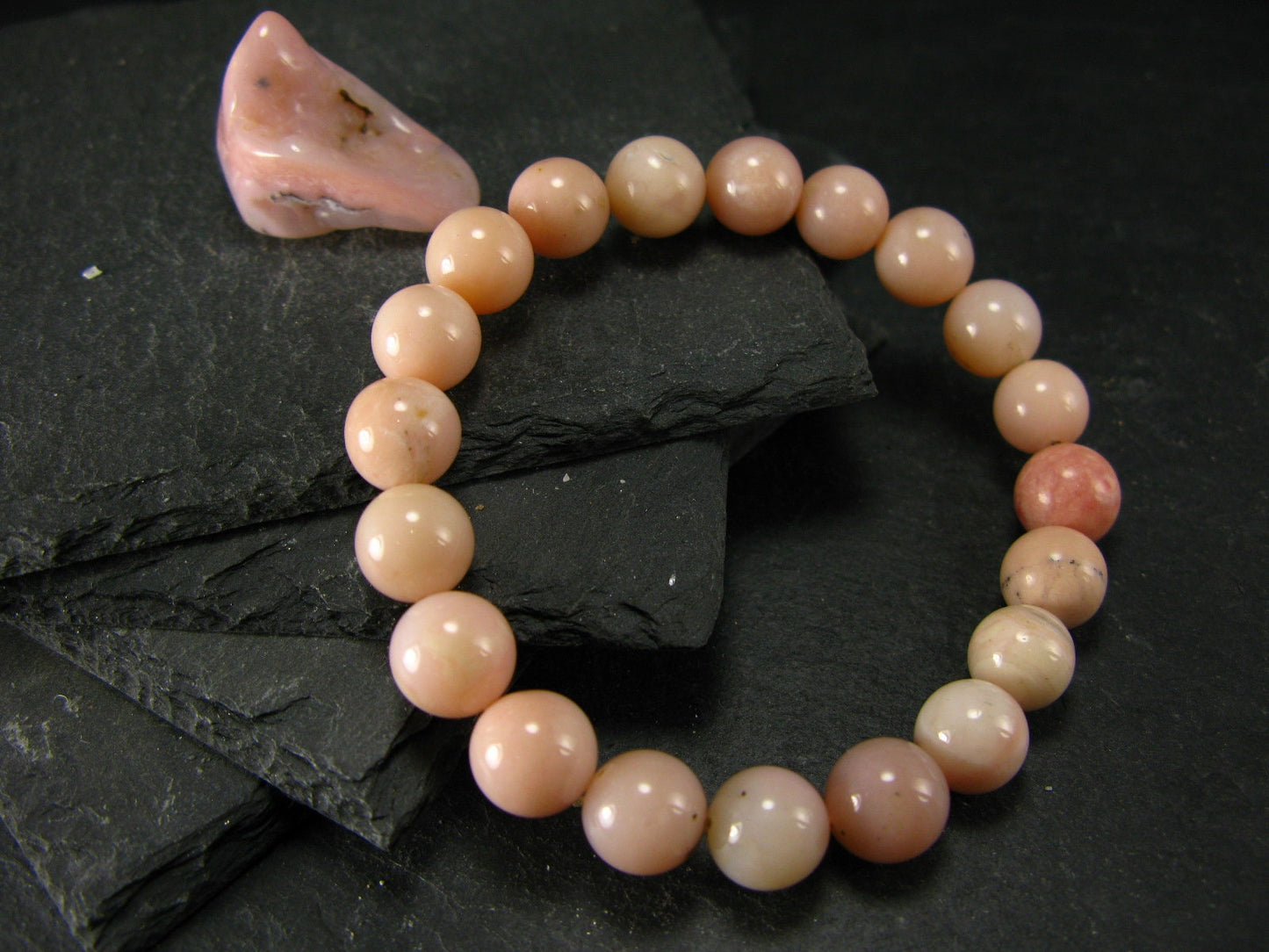 Pink Opal Genuine Bracelet ~ 7 Inches ~ 9mm Round Beads