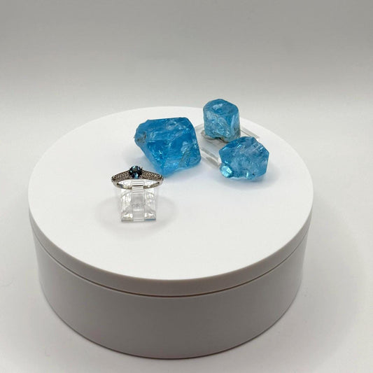 London Blue Topaz Elegance – Sterling Silver Solitaire Ring - Size 6