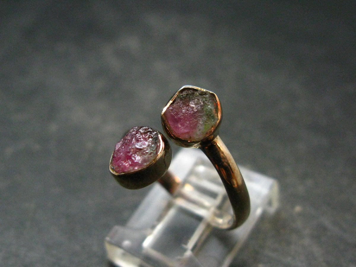 Watermelon Tourmaline Sterling Silver Ring - Size 7 - 2.20 Grams
