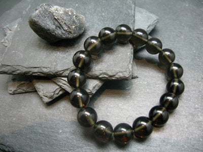 Agni Manitite Cintamani Stone Tektite Genuine Bracelet ~ 7 Inches ~ 12mm Round Beads