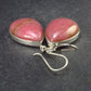 Pink Rhodonite Silver Drop Earrings From Brazil - 14.3 Grams