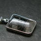 Large Tourmalinated Quartz Crystal Silver Plated Pendant From Brazil - 1.4" - 5.88 Grams