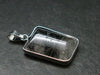 Large Tourmalinated Quartz Crystal Silver Plated Pendant From Brazil - 1.4" - 5.88 Grams